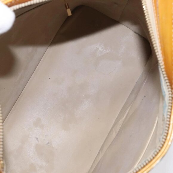 LOUIS VUITTON Monogram Vernis Houston Hand Bag Beige M91004 LV Auth bs23194 - Picture 11 of 14
